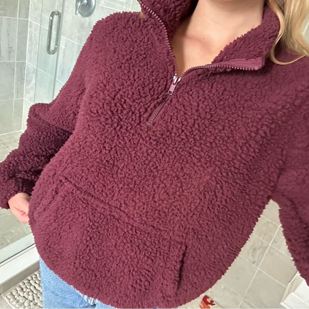 Burgundy Fleece Quarter Zip